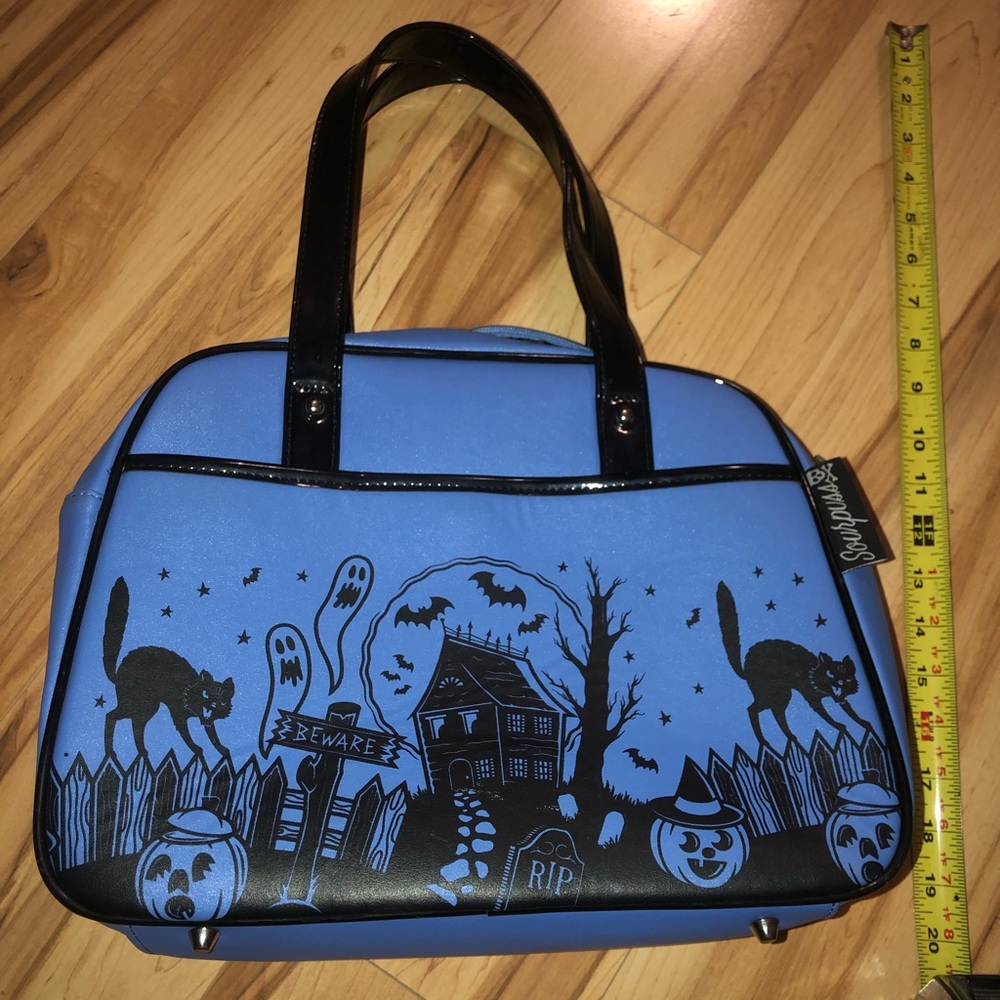 Rare Sourpuss Haunted House Halloween bowler bag purse